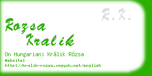 rozsa kralik business card