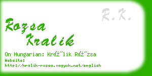rozsa kralik business card